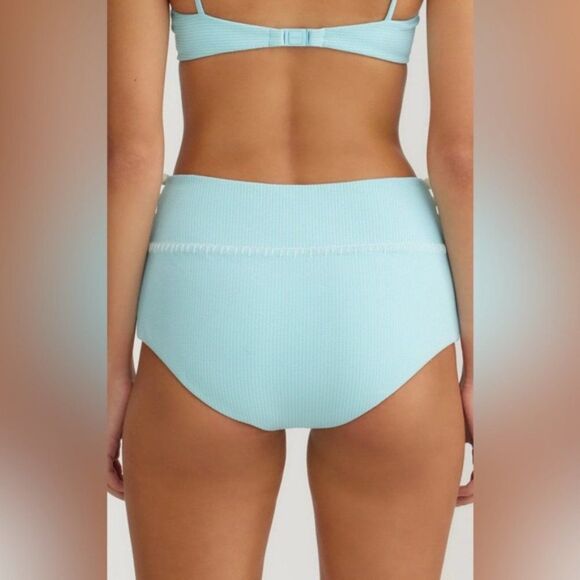 Marysia Sarento Bikini Bottom Azure Blue Black Trim Buttons  XS - Picture 12 of 15